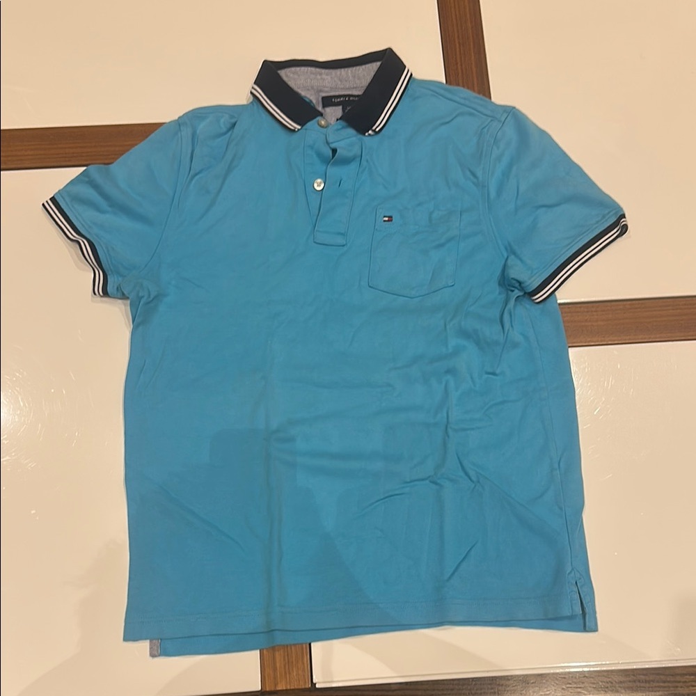 Tommy Hilfiger Men's Aqua Polo Shirt